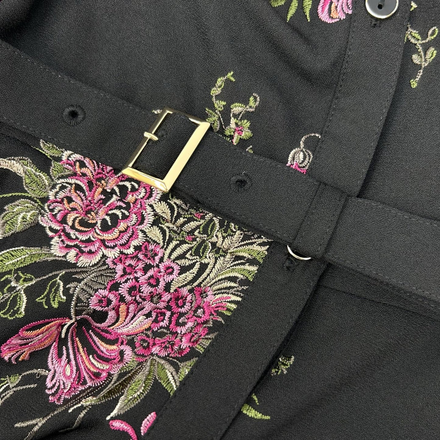 GRACE CONTINENTAL グレースコンチネンタル 0123131402 ブラック ポリエステル フラワー刺繍 イレギュラーヘムワンピース ワンピース