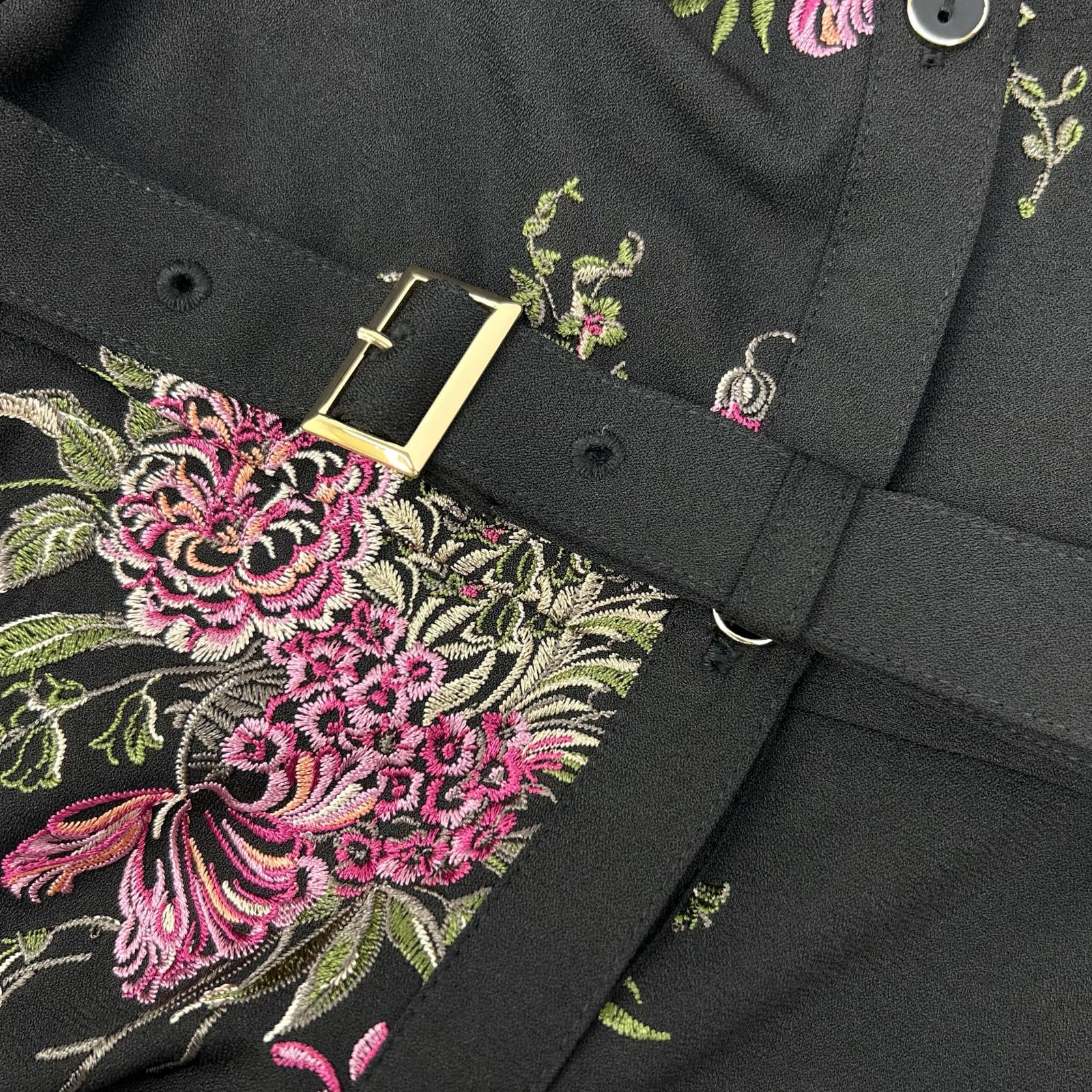 GRACE CONTINENTAL グレースコンチネンタル 0123131402 ブラック ポリエステル フラワー刺繍 イレギュラーヘムワンピース ワンピース