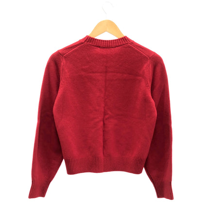 ANAYI アナイ 10231816130 レッド ウール×カシミヤ ビジューリボン ニットプルオーバー トップス