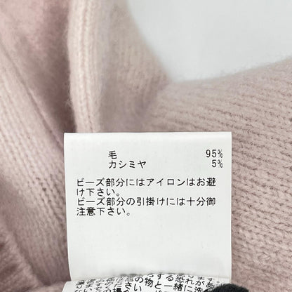ANAYI アナイ 10231816130 ピンク ウール×カシミヤ ビジューリボン ニットプルオーバー トップス