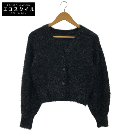 ANAYI アナイ 10232816670 ブラック レーヨン×ナイロン ラメシャギークロップドカーディガン トップス