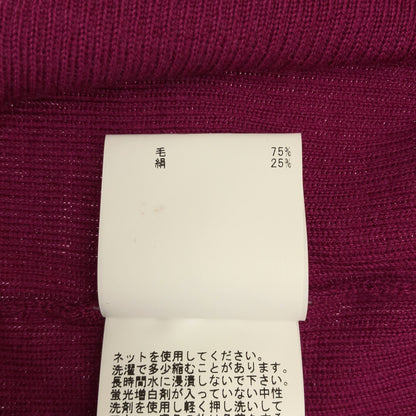 ANAYI アナイ 10222816060 パープル ウール×シルク リブニットボタンカーディガン トップス