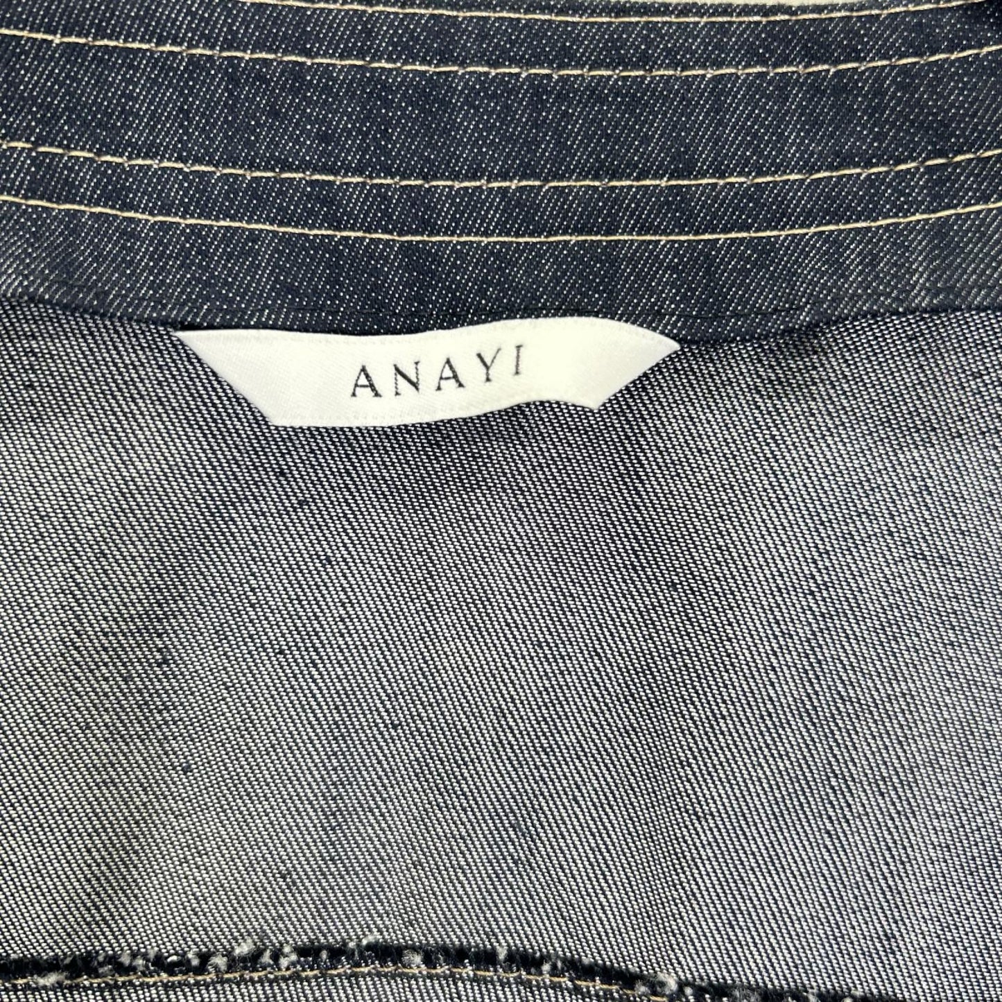 ANAYI アナイ 10201710160 インディゴ コットン×アセテート ノーカラーデニムシャツジャケット ジャケット