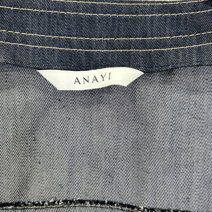 ANAYI アナイ 10201710160 インディゴ コットン×アセテート ノーカラーデニムシャツジャケット ジャケット