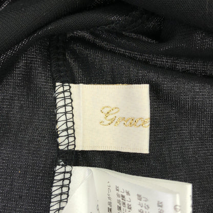 Grace Class グレースクラス 29232208 ブラック トリアセテート混 金釦 ポケット付ジャージワンピース トップス