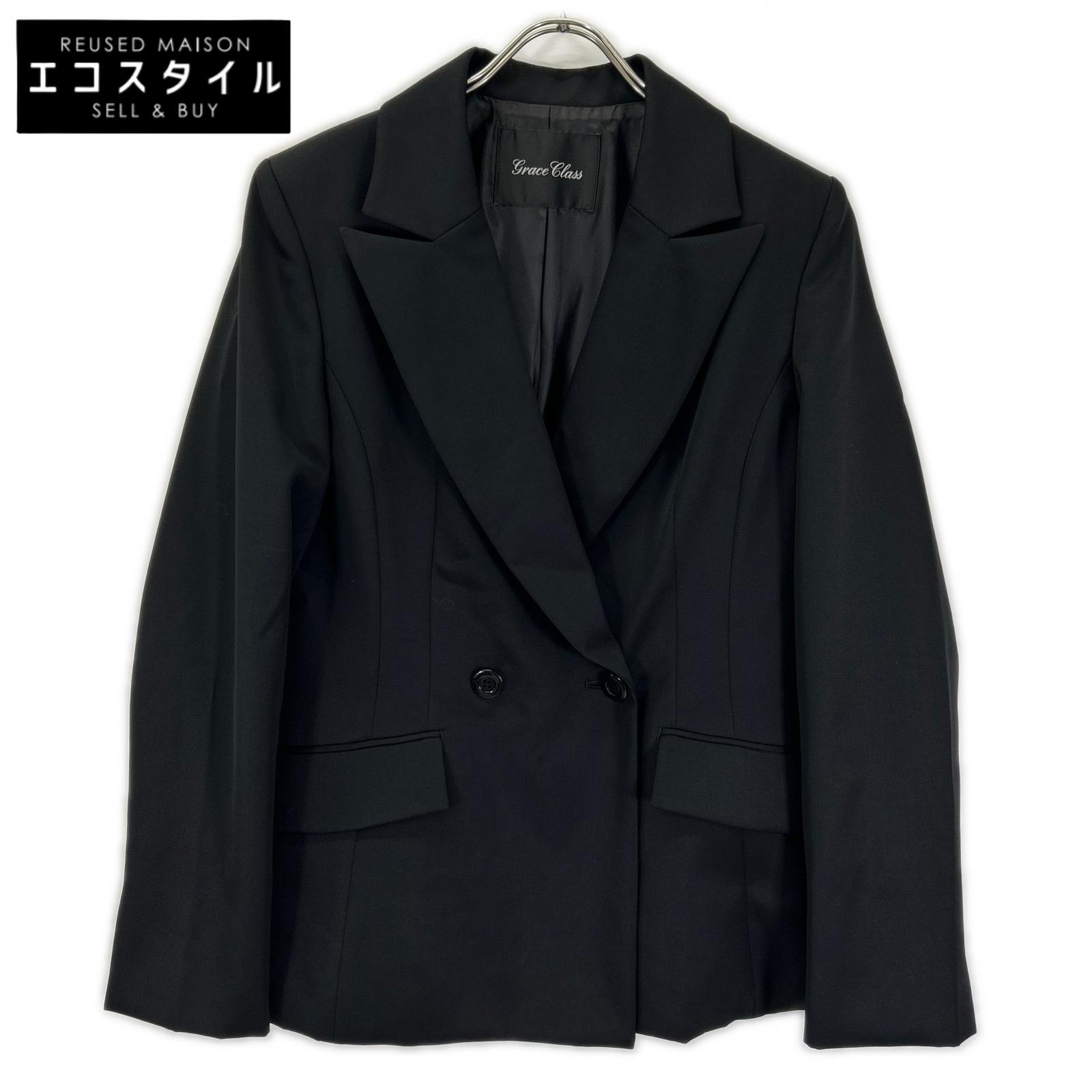 Grace Class グレースクラス 【Noir de Class】0223205173 ブラック ウール ピークドラペル コンシャスジャケット ジャケット