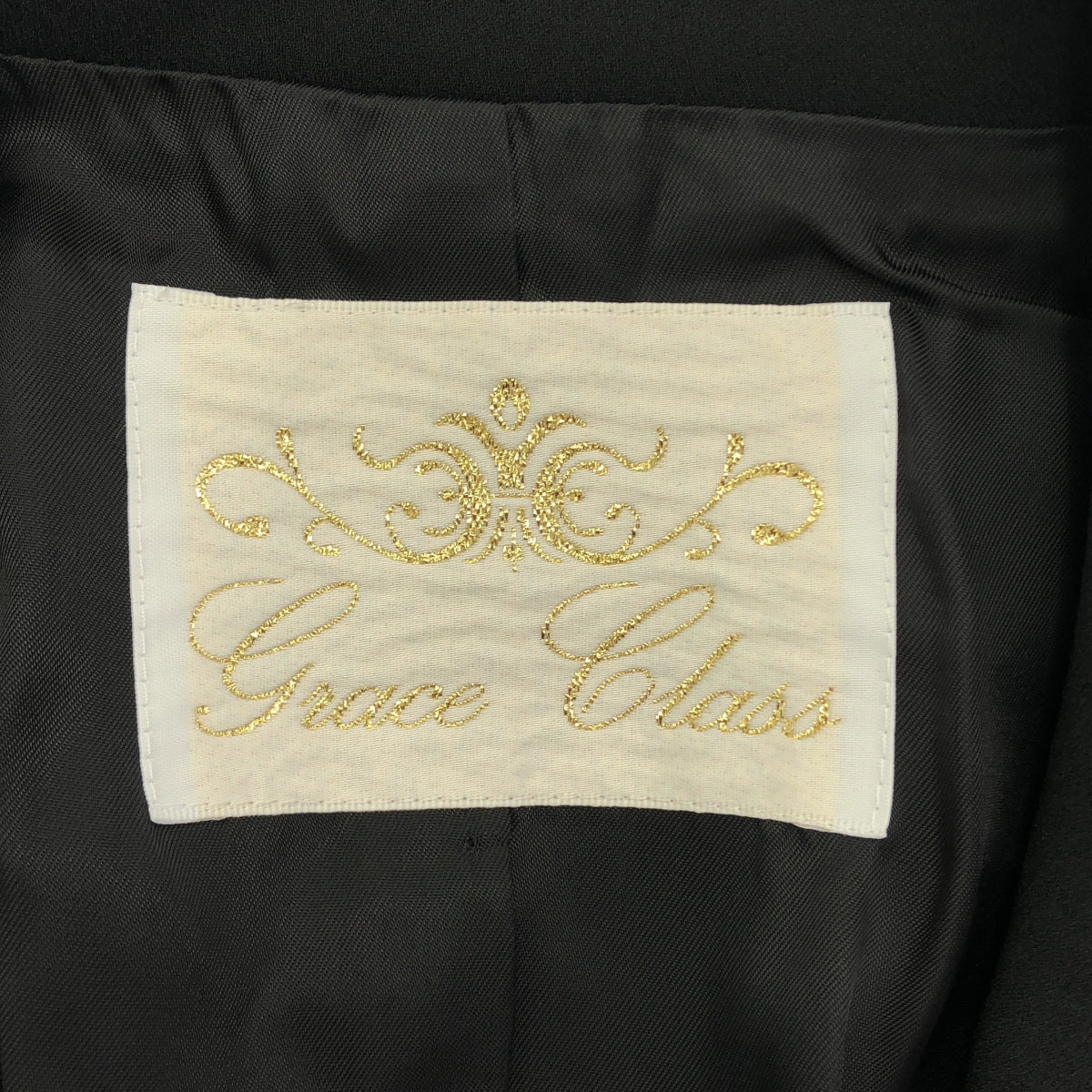 Grace Class グレースクラス 28301283 ブラック トリアセテート フェイクパール ダブルブレストジャケット トップス