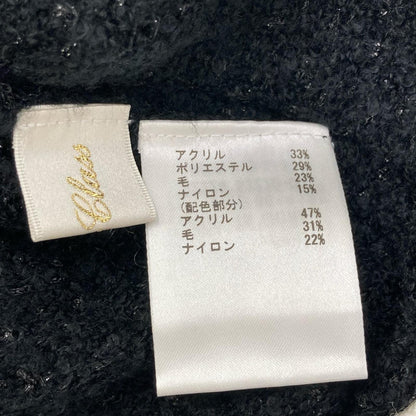 Grace Class グレースクラス 0222453270 ブラック×ホワイト メタルボタン ループヤーンジャガードニットカーディガン トップス