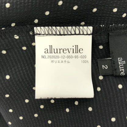 allureville アルアバイル 202020212050 ブラック×ホワイト ポリエステル ドットデザイン サスペンダーワイドパンツ ボトムス