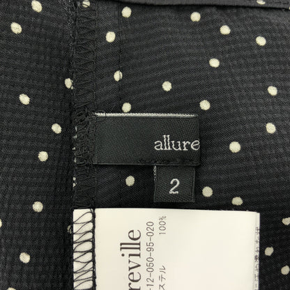 allureville アルアバイル 202020212050 ブラック×ホワイト ポリエステル ドットデザイン サスペンダーワイドパンツ ボトムス