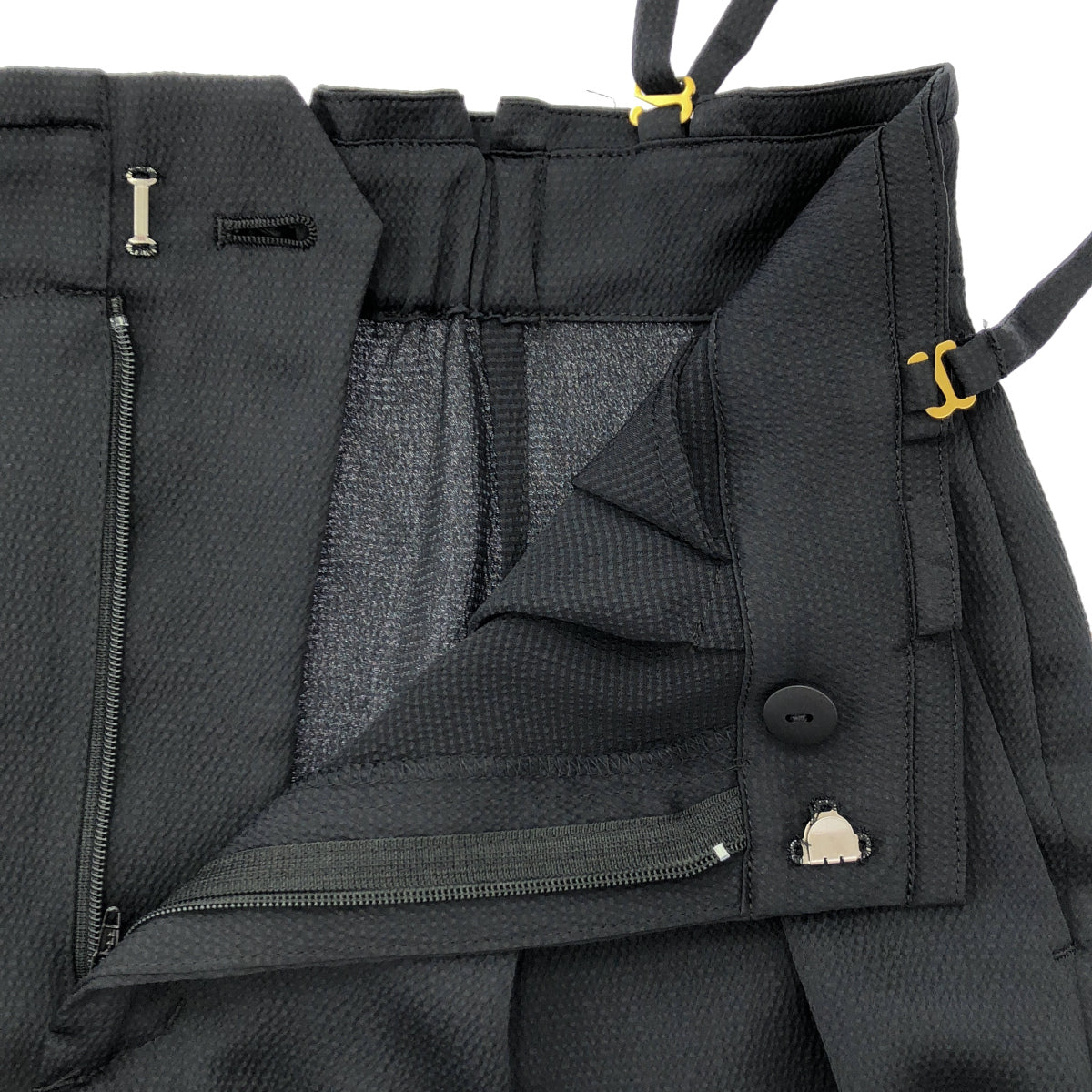 allureville アルアバイル 20202012170 ブラック ポリエステル サスペンダーワイドパンツ ボトムス
