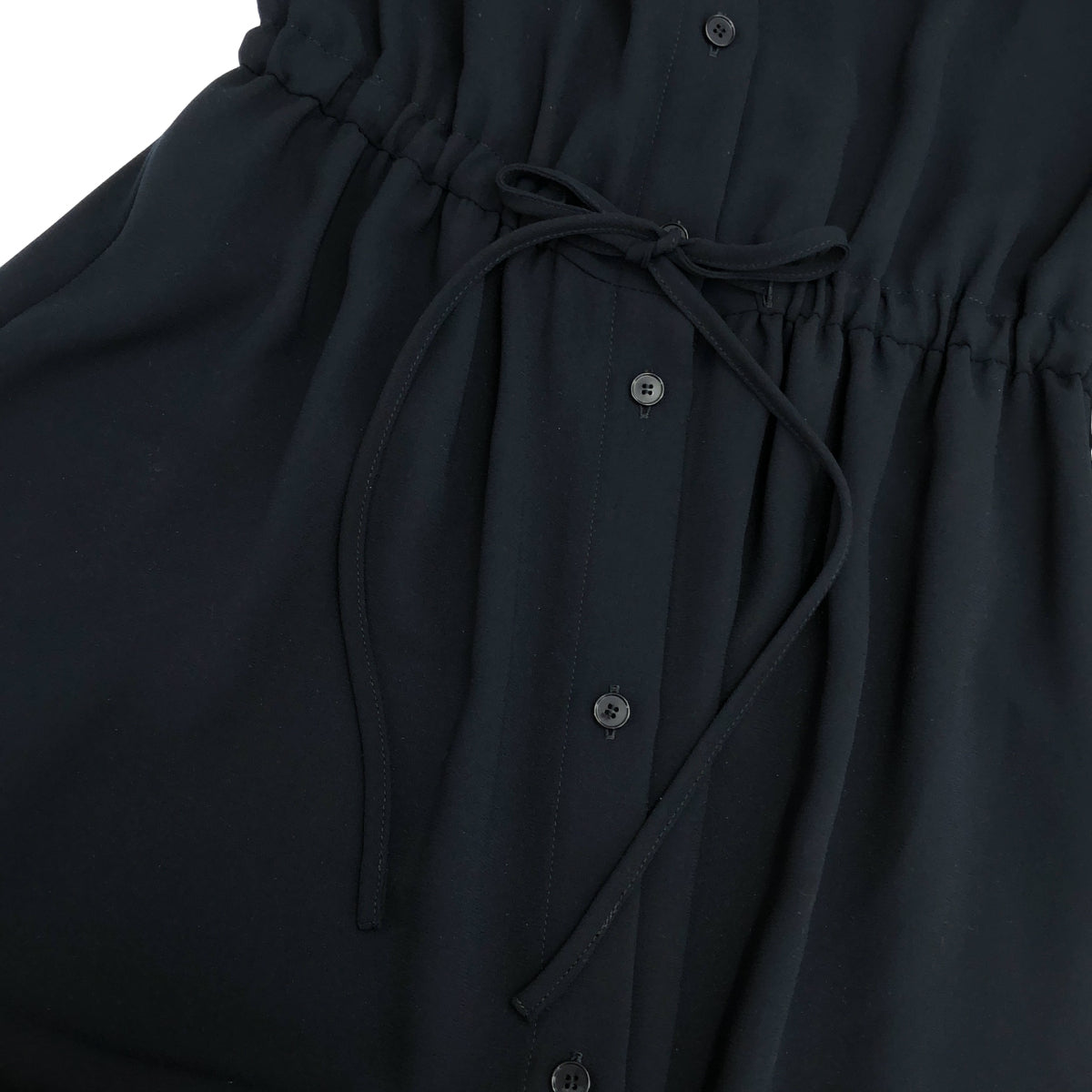 allureville アルアバイル 20202014120 ネイビー ポリエステル ドローストリング ジョーゼットシャツワンピース トップス