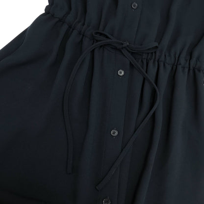 allureville アルアバイル 20202014120 ネイビー ポリエステル ドローストリング ジョーゼットシャツワンピース トップス