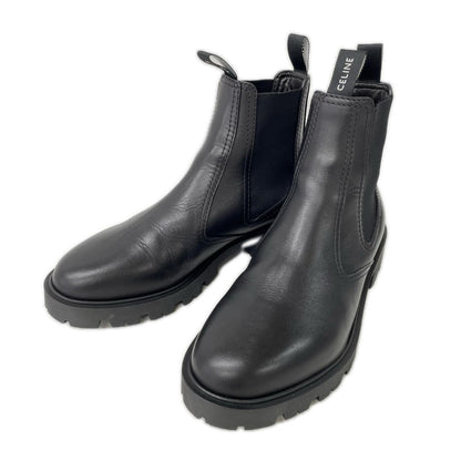 CELINE セリーヌ 【美品】25AW 344323579C.38NO CELINE マーガレット チェルシーブーツ / シャイニーブル シューズ
