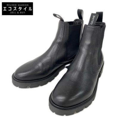CELINE セリーヌ 【美品】25AW 344323579C.38NO CELINE マーガレット チェルシーブーツ / シャイニーブル シューズ