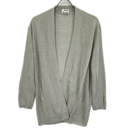 ACNE STUDIOS アクネ ストゥディオズ 1577-343-2178 ライトグレー リネン100 ボタンレスロングニットカーディガン トップス