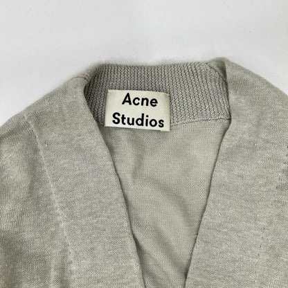 ACNE STUDIOS アクネ ストゥディオズ 1577-343-2178 ライトグレー リネン100 ボタンレスロングニットカーディガン トップス