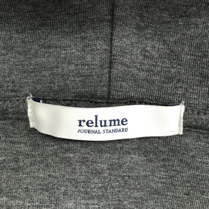 JOURNAL STANDARD relume ジャーナルスタンダード レリューム 25-070-462-8693 チャコールグレー コットン混 W-ZIP スウェットフーディ トップス