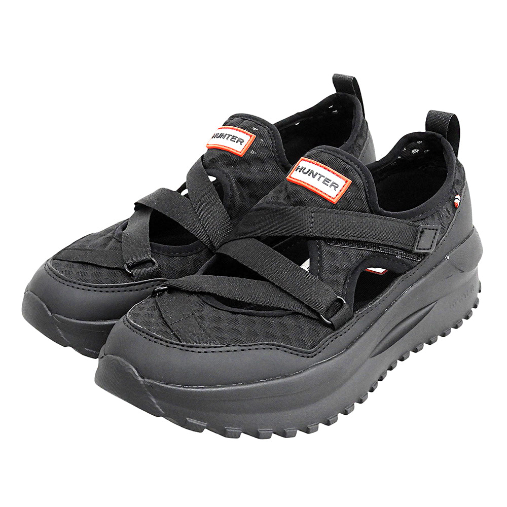 HUNTER ハンター 新品同様 TRAVEL FLOW MARY JANE TRAINER シューズ レディース ブラック 6 WFF3123MSH シューズ