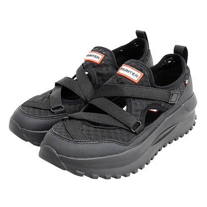 HUNTER ハンター 新品同様 TRAVEL FLOW MARY JANE TRAINER シューズ レディース ブラック 6 WFF3123MSH シューズ