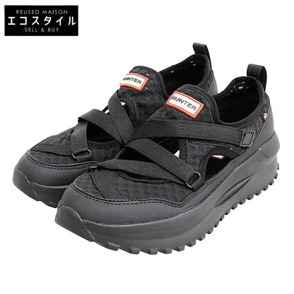 HUNTER ハンター 新品同様 TRAVEL FLOW MARY JANE TRAINER シューズ レディース ブラック 6 WFF3123MSH シューズ