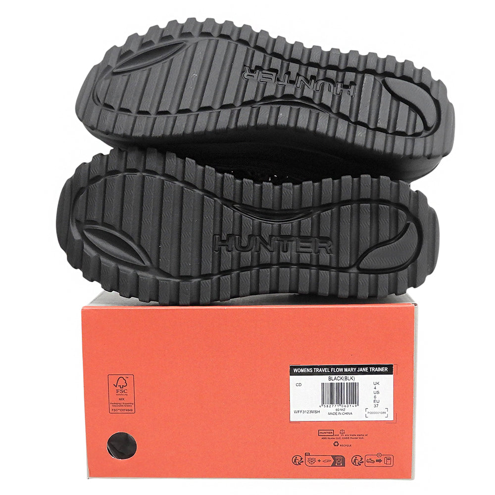 HUNTER ハンター 新品同様 TRAVEL FLOW MARY JANE TRAINER シューズ レディース ブラック 6 WFF3123MSH シューズ