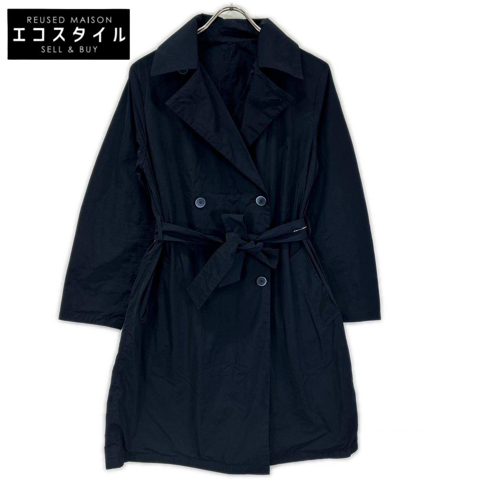 MAXMARA STUDIO マックスマーラスタジオ 602104026 ネイビー ナイロン リバーシブルミディアムコート コート