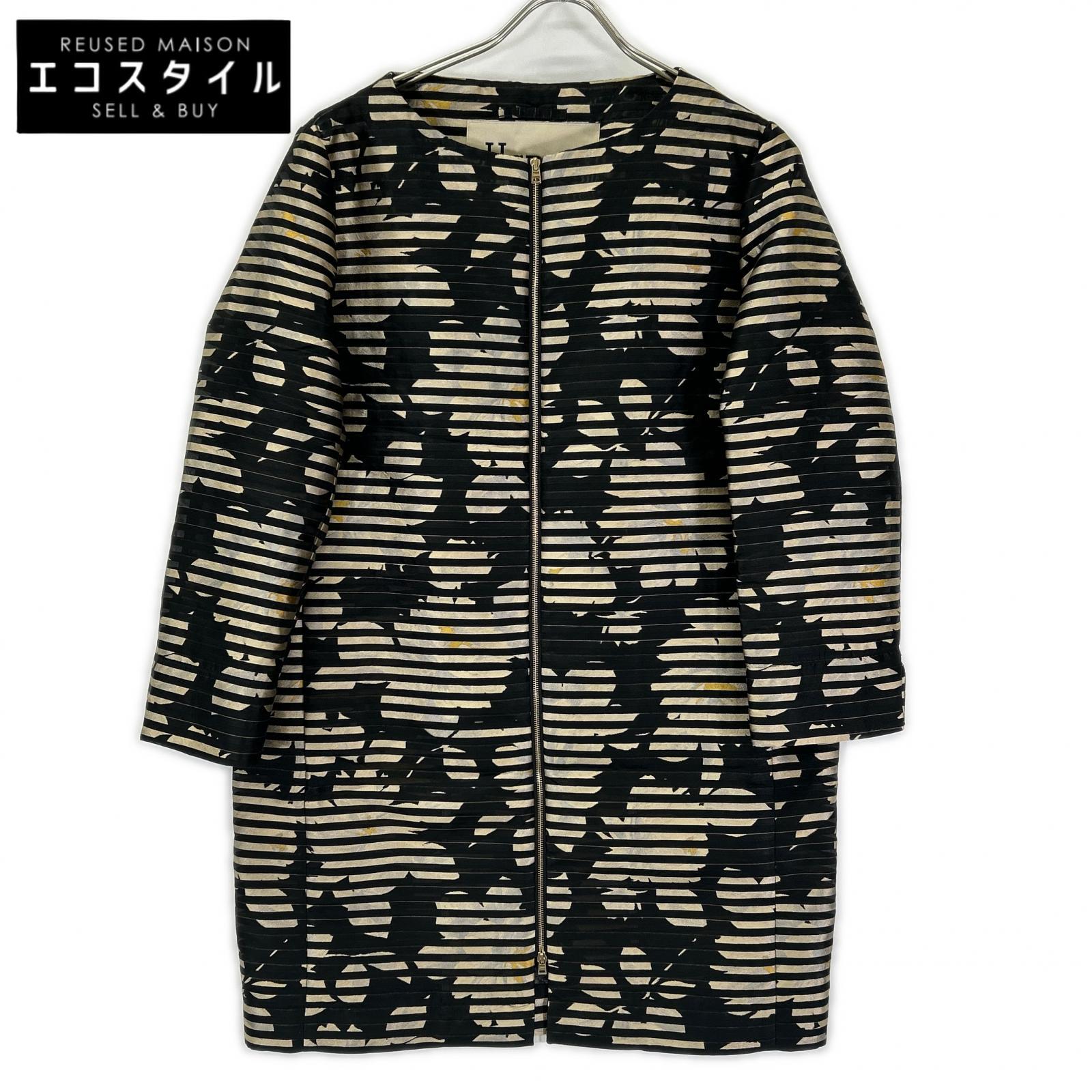 HERNO ヘルノ CA0299D 12228J ブラック フラワージャガード シアーノーカラーコート コート