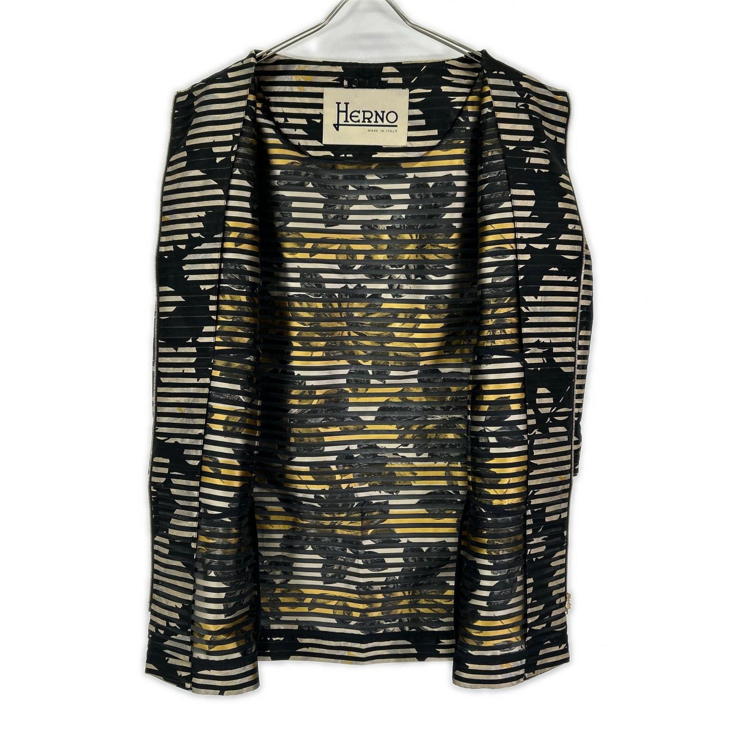 HERNO ヘルノ CA0299D 12228J ブラック フラワージャガード シアーノーカラーコート コート