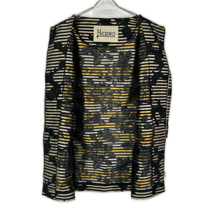 HERNO ヘルノ CA0299D 12228J ブラック フラワージャガード シアーノーカラーコート コート