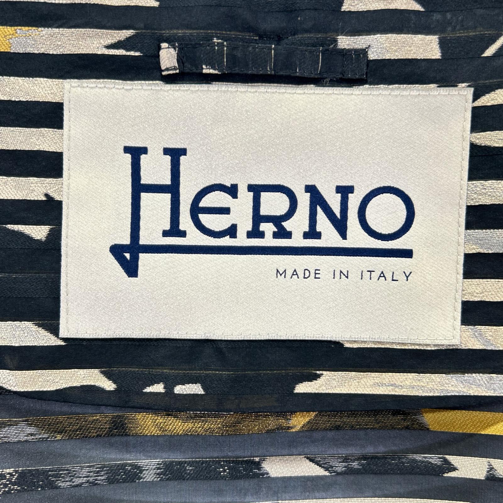 HERNO ヘルノ CA0299D 12228J ブラック フラワージャガード シアーノーカラーコート コート