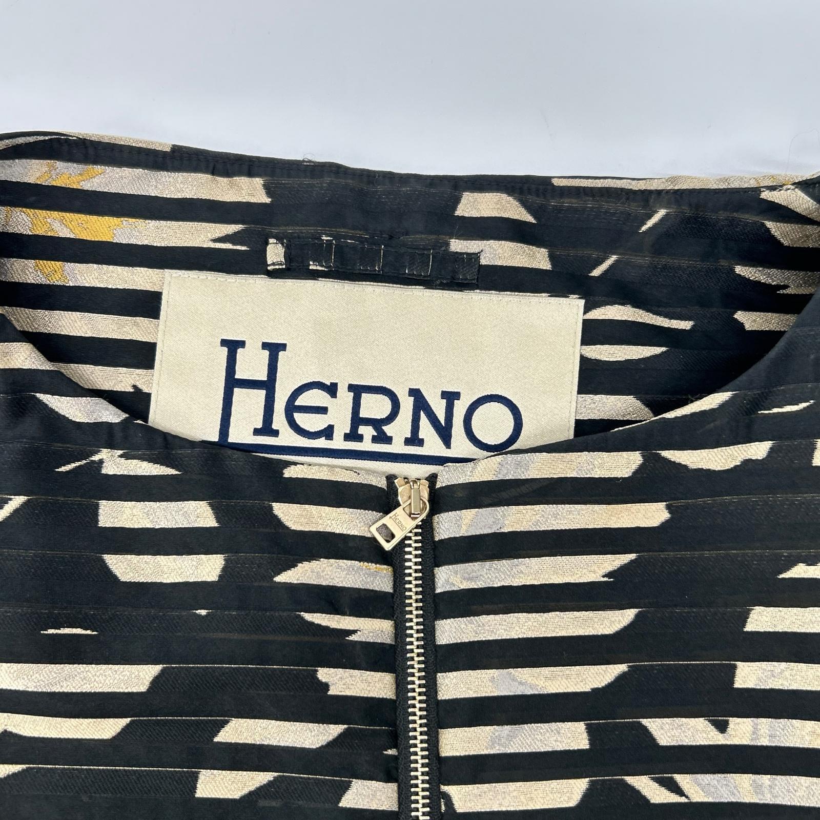 HERNO ヘルノ CA0299D 12228J ブラック フラワージャガード シアーノーカラーコート コート