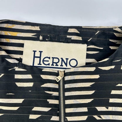 HERNO ヘルノ CA0299D 12228J ブラック フラワージャガード シアーノーカラーコート コート