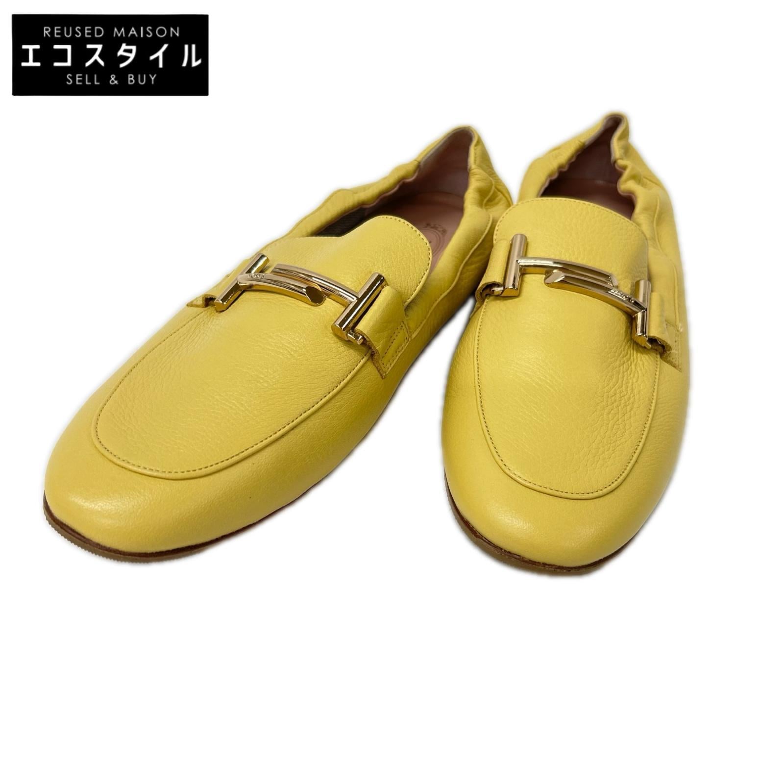 TOD'S トッズ イエロー ダブルT Tタイムレス ローファー シューズ