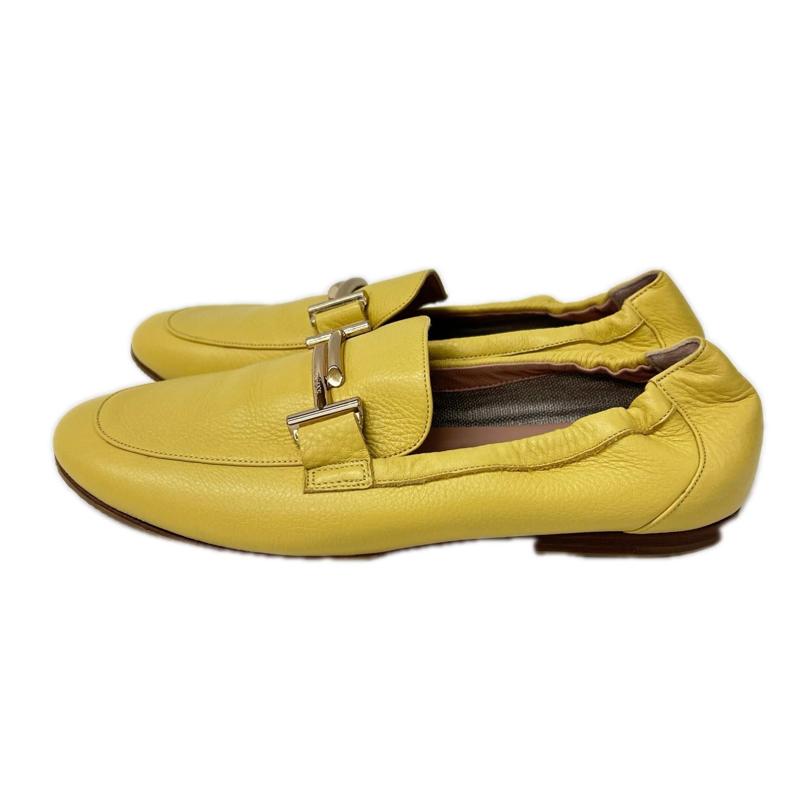 TOD'S トッズ イエロー ダブルT Tタイムレス ローファー シューズ