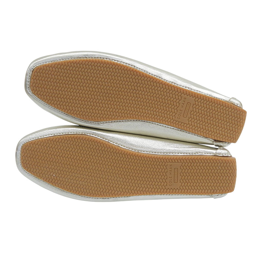 COLE HAAN コールハーン 新品同様 レザー ヨーク ボウ ローファー シューズ レディース ゴールド 7 W28013 シューズ