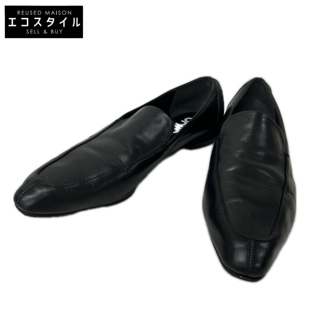 SHISEI シーセイ ブラック CHISL TOE SLIPON チゼルトゥ ソフトローファー シューズ