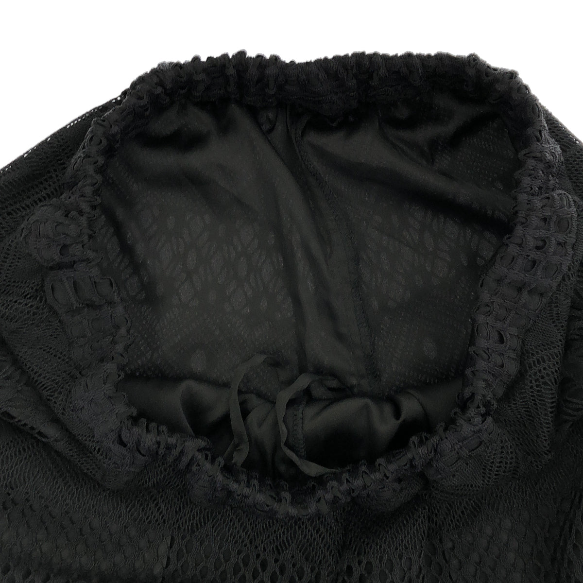 GRACE CONTINENTAL グレースコンチネンタル 0120112021 ブラック コットン混 スカラップレース ワイドストレートパンツ ボトムス