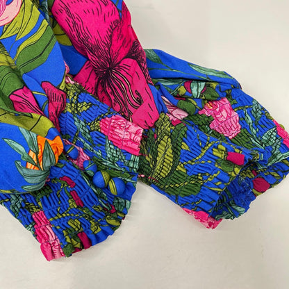 GRACE CONTINENTAL グレースコンチネンタル 0123131244 Blue Rayon Oriental Floral-Print Dress Dress
