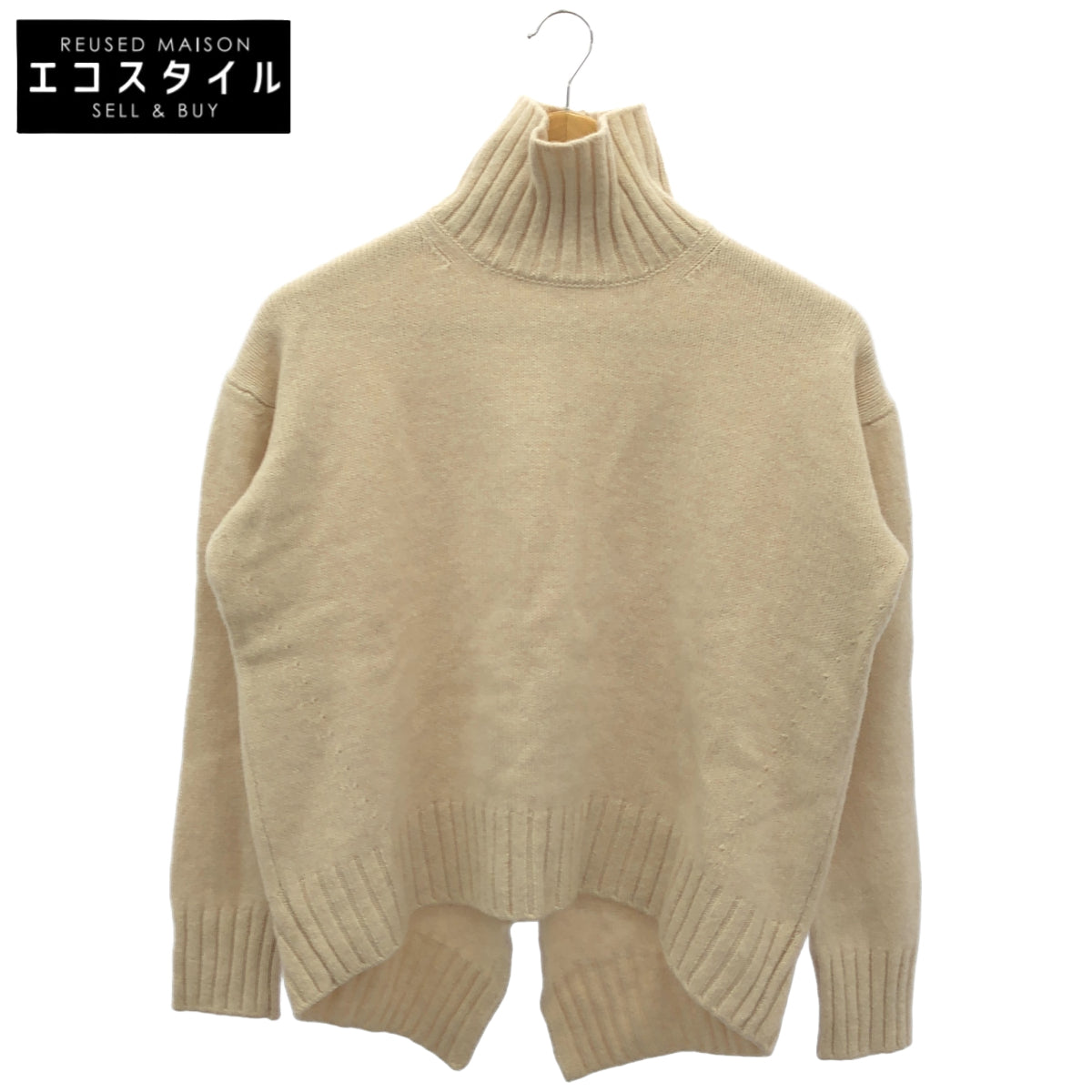 ANAYI アナイ 10192816740 ピンクベージュ ボウモウウールバックスリット ニットプルオーバー トップス