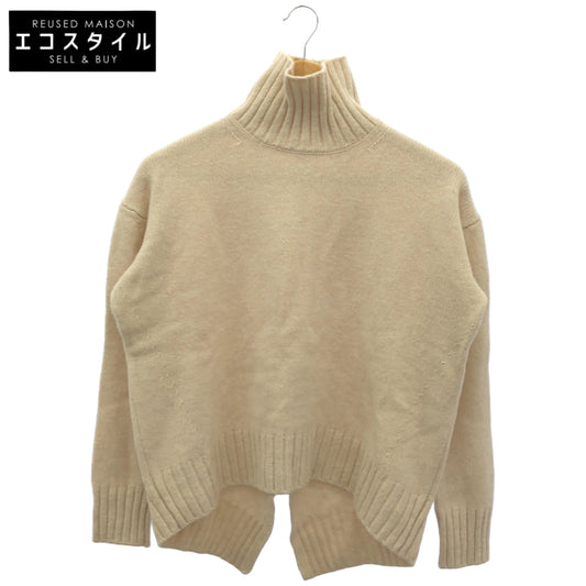 ANAYI アナイ 10192816740 ピンクベージュ ボウモウウールバックスリット ニットプルオーバー トップス
