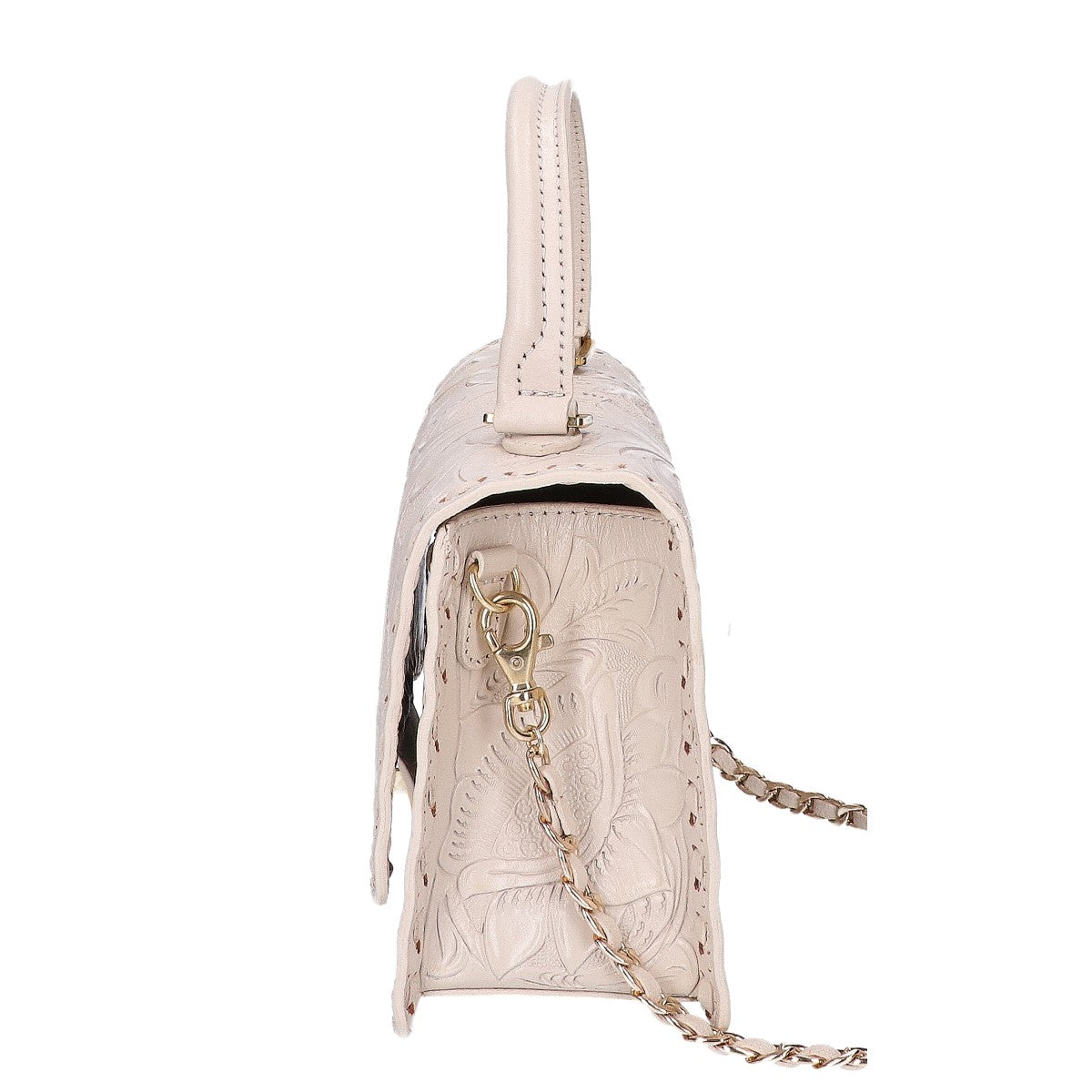 Carving Tribes カービングトライブス 【美品】0423082527 HandleChainBag カービングレザー フラップ チェーン ショルダーバッグ