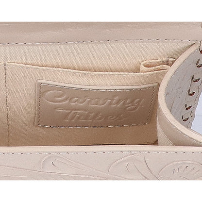 Carving Tribes カービングトライブス 【美品】0423082527 HandleChainBag カービングレザー フラップ チェーン ショルダーバッグ