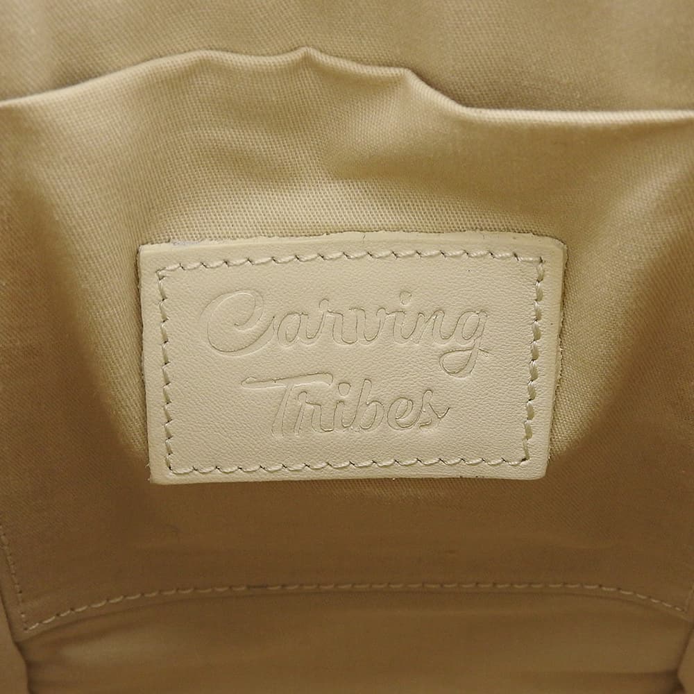 Carving Tribes カービングトライブス カーフレザー 草花模様 2WAY ショルダー ミニハンドバッグ キナリ ハンドバッグ レディース ハンドバッグ