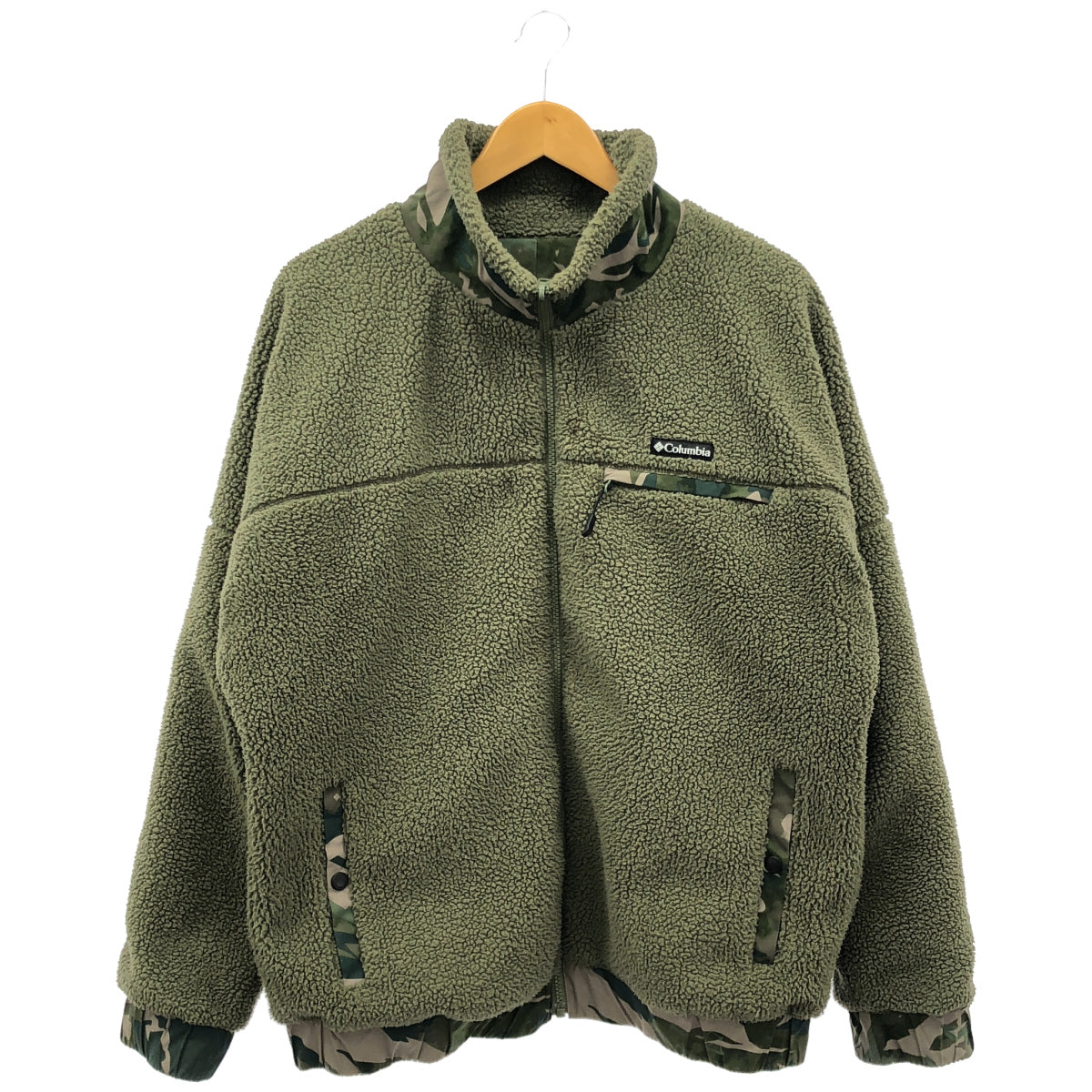 columbia コロンビア 【BLACK LABEL】カーキ カモフラ リバーシブル ボアジャケット トップス
