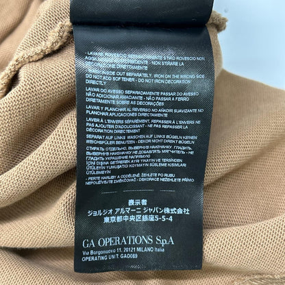 EMPORIOARMANI エンポリオアルマーニ ブラウン レオパード刺繍パッチ クルーネック S/Sカットソー トップス
