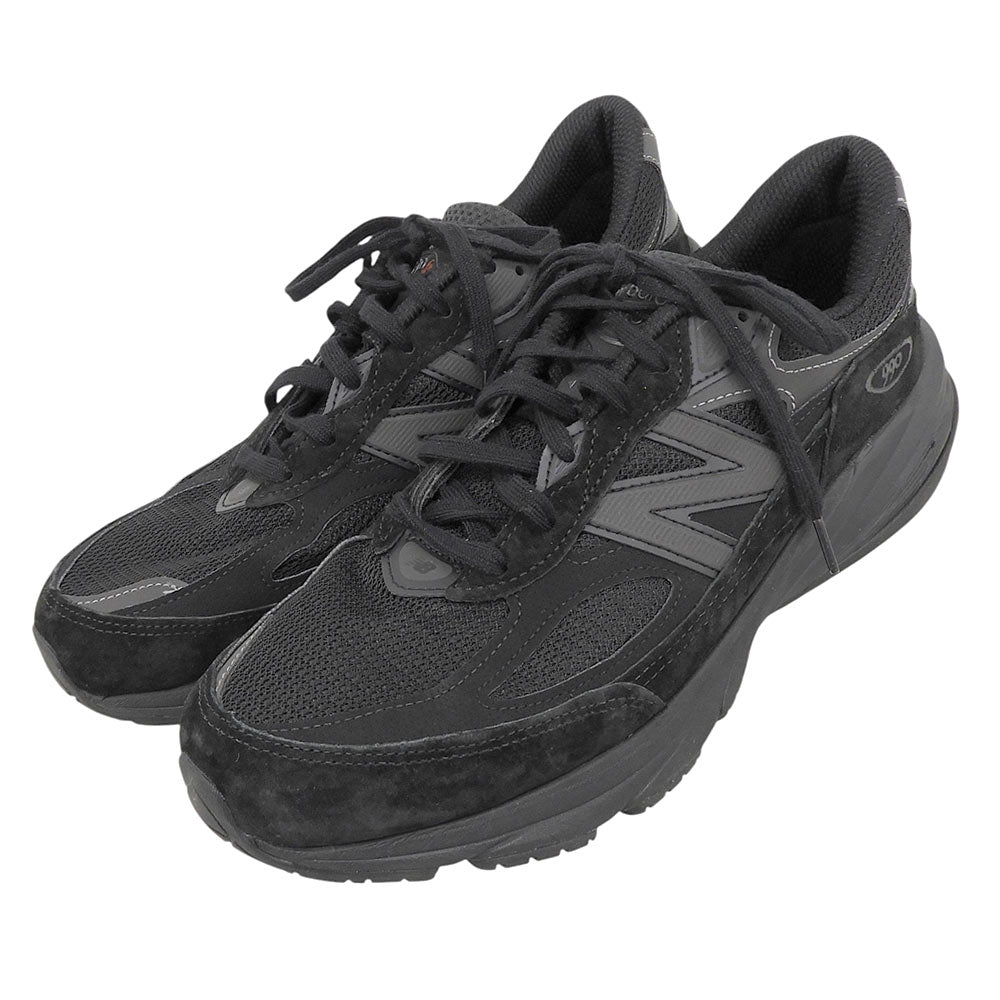 NEW BALANCE ニューバランス メッシュ×スエード 990v6 トリプルブラック ローカットスニーカー シューズ メンズ ブラック 28cm U990BB6 シューズ
