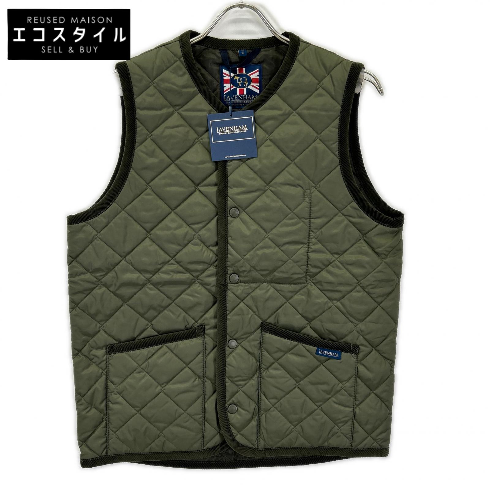 LAVENHAM ラベンハム SLJ2039 カーキ ナイロン Thornham/ソーンハム キルティングジレ ベスト
