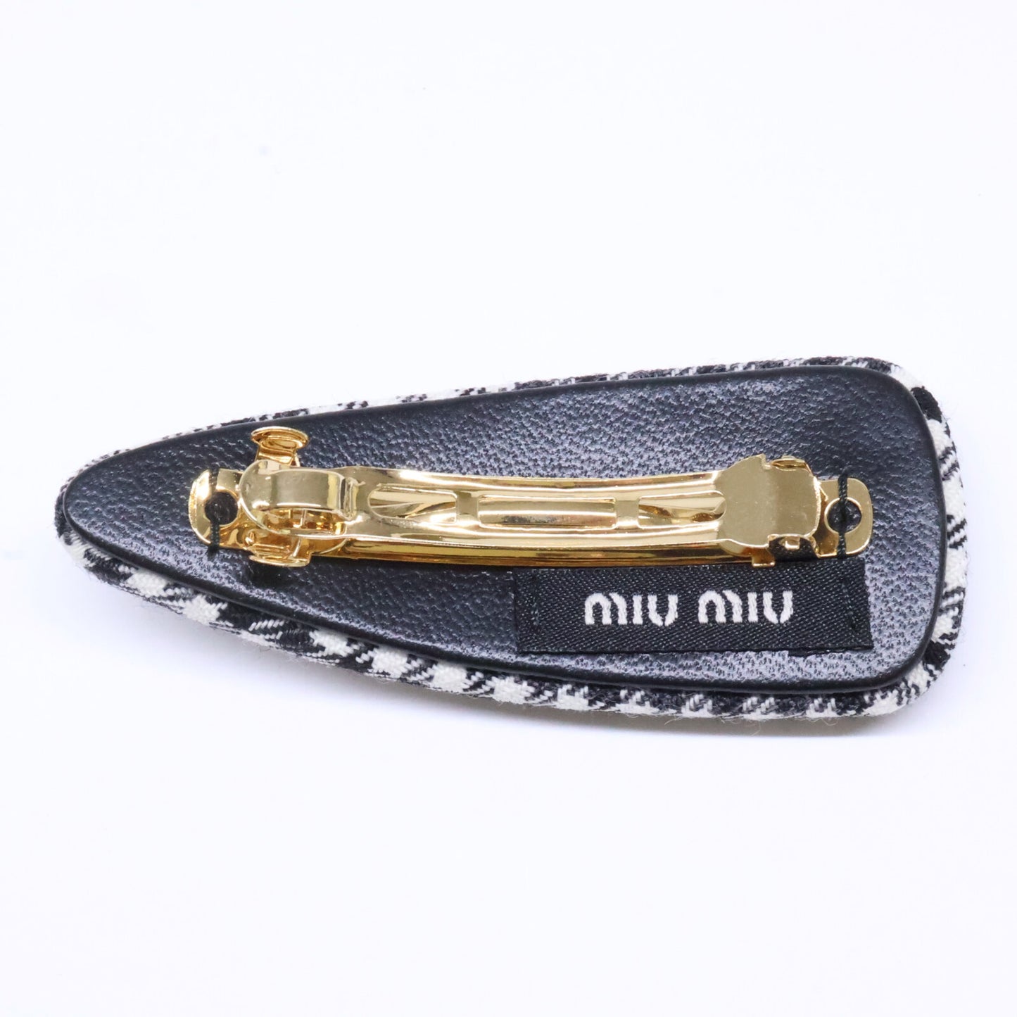 MIUMIU ミュウミュウ 【新品同様】5IF092 2F9H F0967 FERMAGLI ギンガムチェック ヘアクリップ バレッタ ヘアアクセサリー