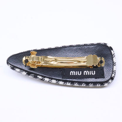 MIUMIU ミュウミュウ 【新品同様】5IF092 2F9H F0967 FERMAGLI ギンガムチェック ヘアクリップ バレッタ ヘアアクセサリー
